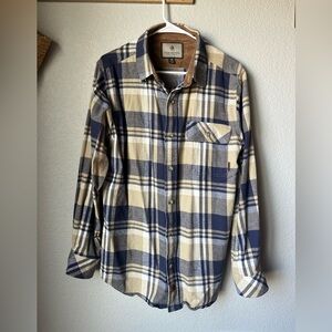 Men's Legendary Whitetails Buck Camp Flannel Button Down Shirt Shale Plaid